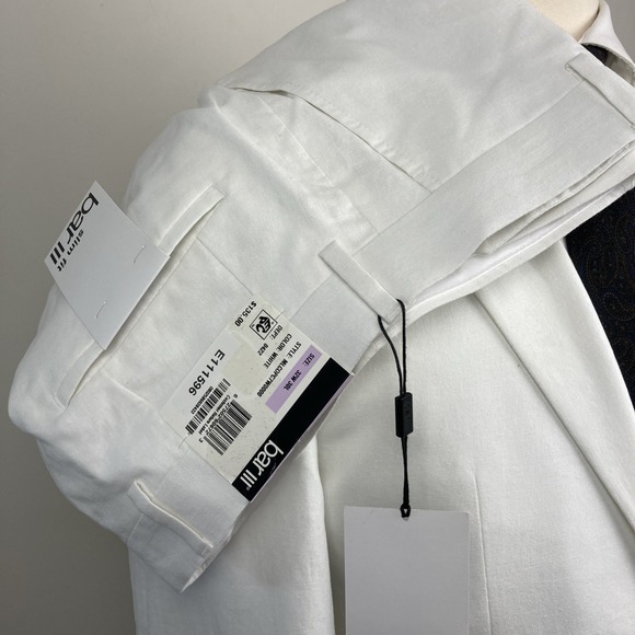 BAR III Men's Suit Slim Fit 2-Pc White Linen Blend 38R Jacket 32x30 Pants F03383 - Picture 6 of 14
